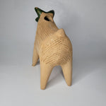 Vtg 1980s Mexican Art Chia Pet Decorative Planter Terra Cotta Sculpture Horns