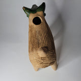 Vtg 1980s Mexican Art Chia Pet Decorative Planter Terra Cotta Sculpture Horns