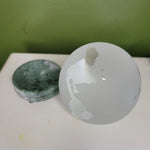 Clear Globe Jasper Stand Frosted Sphere Earth Green Etched World