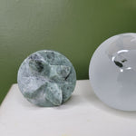 Clear Globe Jasper Stand Frosted Sphere Earth Green Etched World