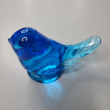 Leo Ward Bluebird of Happiness Cobalt Blue Glass Bird Figurine Signed Dated 1989