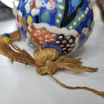 Macrame Twine Ceramic Ornament Large Ball Beaded Christmas Spring Hanging Decor