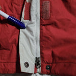 Columbia Covert Jacket Red White Double Zipper Snap Pockets Womens Large No Hood