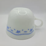 Pyrex Corelle By Corning Blue Flower Teacup Saucer Set White Glass Coffee