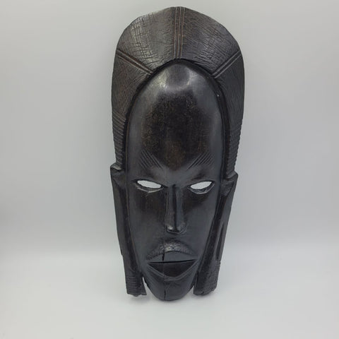 Wooden Carved Mask African Artwork Decor Face Heritage Handmade