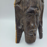 African Wood Carving Totem Handmade Faces Hanging Tribal Ethnic