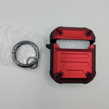 Earbud Airpod Case Red Black Heavy Duty Keychain Metallic Headphone Small Rugged