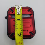 Earbud Airpod Case Red Black Heavy Duty Keychain Metallic Headphone Small Rugged