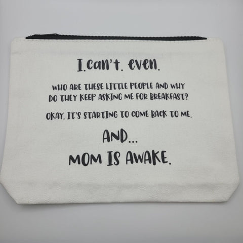 Mom Who Are These Kids People Makeup Bag 9 x 7 Canvas Zipper Pouch Gift Cosmetic