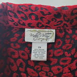 Molly and Maxx Red Cheetah Blazer Jacker Zipper Womens 2X Rayon Polyester Blend