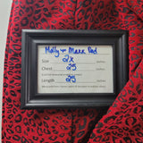 Molly and Maxx Red Cheetah Blazer Jacker Zipper Womens 2X Rayon Polyester Blend