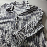 Jane Delacey Striped Shirt Button Down Rayon Spandex Womens Medium