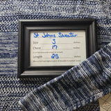 St Johns Bay Sweater Blue White Knit Womens Small