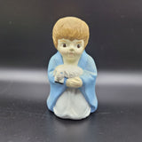 Vtg Ceramic Nativity Set 10 Pieces Angel Baby Jesus Lambs