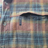 Columbia Plaid Flannel Button Shirt Brown Warm Mens Large Pockets