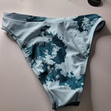 Blooming Jelly Bikini Blue Green Splatter Print Womens Medium Two Piece Swimsuit