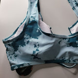 Blooming Jelly Bikini Blue Green Splatter Print Womens Medium Two Piece Swimsuit