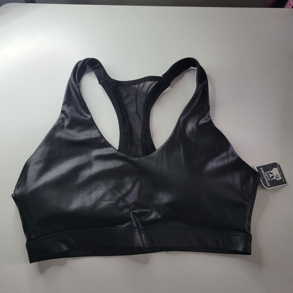 MTA Sport Bra Faux Leather Racerback Black Wimens Medium – Sorting with  Samantha LLC