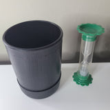Word Yahtzee Replacement Hourglass Vintage Green Black Plastic Timer Shaker