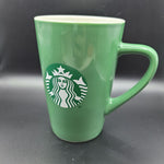 Starbucks Basic 12 Ounce Mug Coffee Cup Green Tea Tall Solid Logo Handled