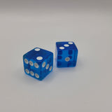 Blue Clear Dice Pair White Set Monopoly Disney Replacement Game Pieces Toy Fun