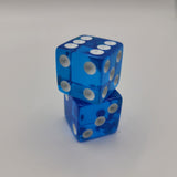 Blue Clear Dice Pair White Set Monopoly Disney Replacement Game Pieces Toy Fun