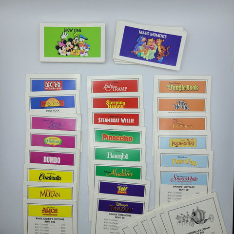 Disney Monopoly 2001 Replacement Cards Deeds Rules Manual Hasbro Magic Moments