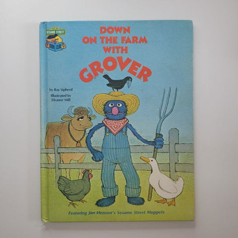 Sesame Street Grover Down on Farm Book Vintage 1980s Muppets Jim Henson Animals