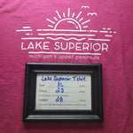 Gildan Lake Superior Michigan Upper Peninsula Womens Pink XL Sunset Tee Shirt