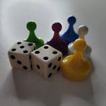 Careers Board Game Replacement Five Tokens Dice Pieces 1979 Purple Blue Yello