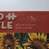 Cobble Hill Sunflower Puzzle Country Paradise Tom Wood Bord Barn Garden Amish