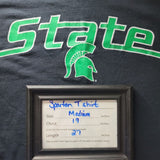 Michigan State University Spartans Green Black Basic Tee Shirt Womens Medium