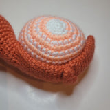 Handmade Snail Peach White Swirl Crochet Stuffed Plush Bug Animal Toy