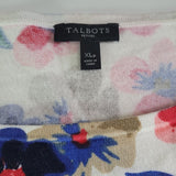 Talbots Floral Sweater Shirt Long Sleeve Petite Womens XLP Red Blue