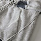 Fox Full Zip Hooded Sweatshirt Gray Pockets Mens Small