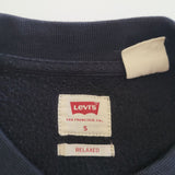 Levis Black Crewneck Pullover Sweatshirt Mens Small Basic Embroidered Relaxed