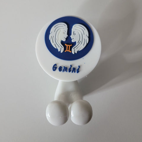 Gemini Zodiak Suction Cup Shower Toothbrush Razer Holder Bathroom Sign White