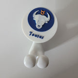 Taurus Zodiak Suction Cup Shower Toothbrush Razer Holder Bathroom Sign White