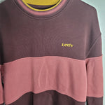 Levis Relaxed Fit Sweatshirt Pullover Crewneck Brown Mens Small Long Sleeve