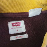 Levis Relaxed Fit Sweatshirt Pullover Crewneck Brown Mens Small Long Sleeve