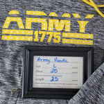 Army Performance Hoodie Gray Yellow Womens Large Military Family Sweatshirt