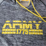 Army Performance Hoodie Gray Yellow Womens Large Military Family Sweatshirt