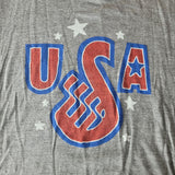 Homage USA Tee Shirt Gray Red Womens Junior Large Clothing