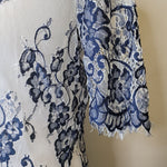 Maurices Lace Floral Netting Delicate Blue White Doily Womens Large