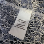 Maurices Lace Floral Netting Delicate Blue White Doily Womens Large