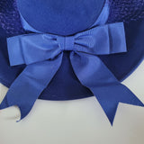 Lancaster Womens Hat Blue Netting Brim Ribbon Made USA Lightweight Derby Church