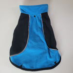 Top Paw Fleece Dog Coat Sweater Medium Tiny Collar Blue Black Reflective Little