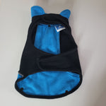 Top Paw Fleece Dog Coat Sweater Medium Tiny Collar Blue Black Reflective Little