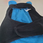 Top Paw Fleece Dog Coat Sweater Medium Tiny Collar Blue Black Reflective Little