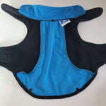 Top Paw Fleece Dog Coat Sweater Medium Tiny Collar Blue Black Reflective Little